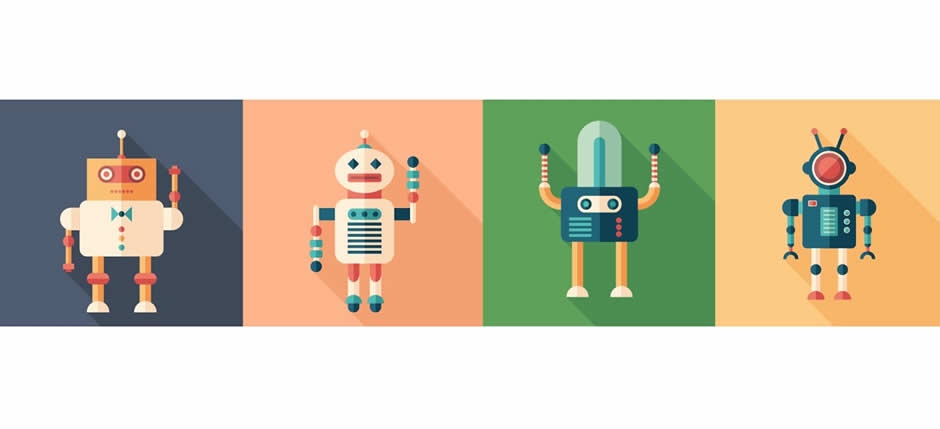Cartoon images of 4 robots