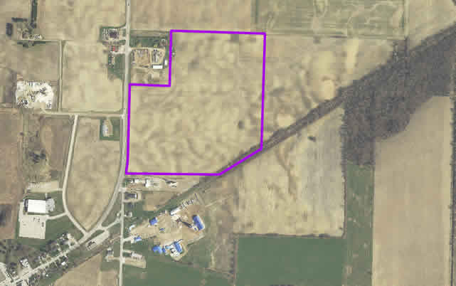 Aerial photograph showing the location of the certified site