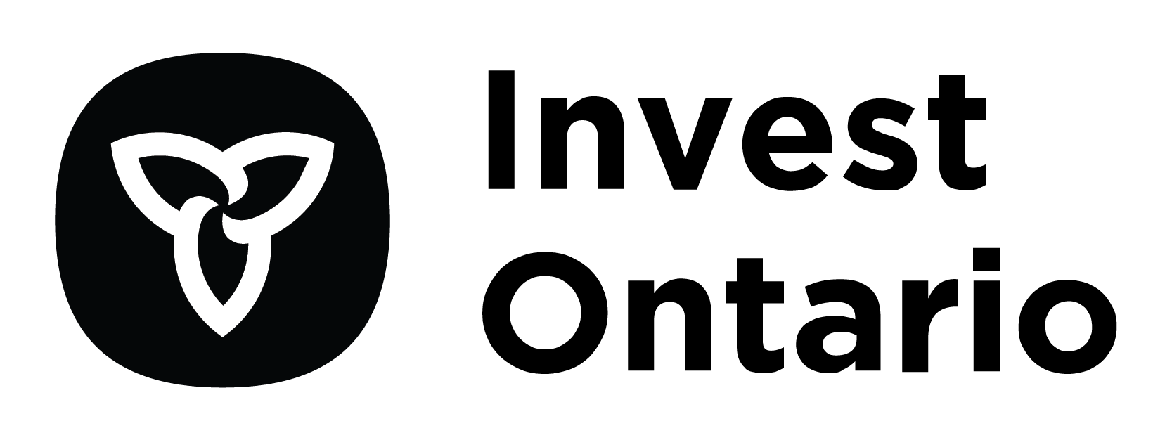 Logos d’Investissements Ontario - Noir transparent en anglais