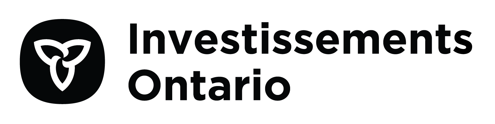 Logos d’Investissements Ontario - Noir transparent en français