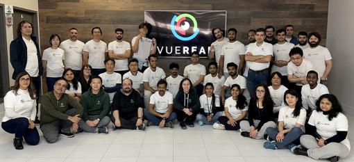 VueReal staff pictured in the company’s Waterloo headquarters.