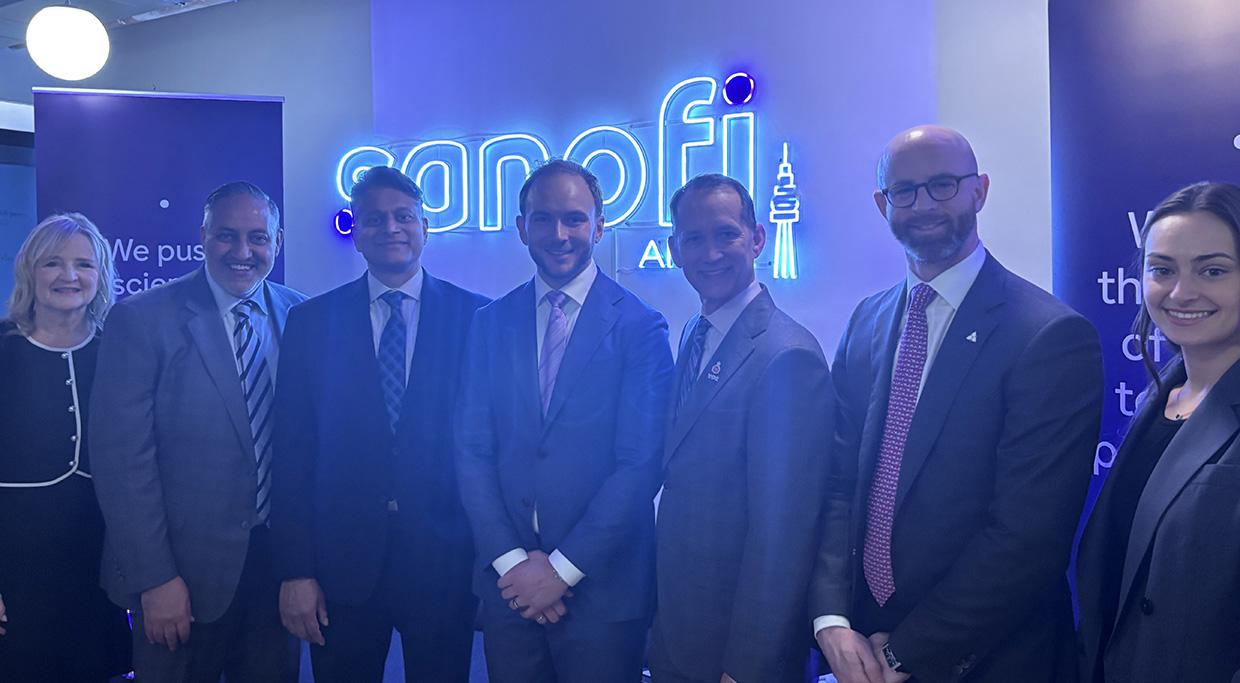 Photograph of Invest Ontario team at Sanofi announcement