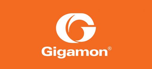 Le logo Gigamon sur fond orange