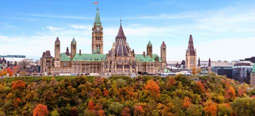 Canadian Parliament Hill during the Autumn season