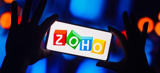 Zoho Corporation logo displayed on a smartphone screen.